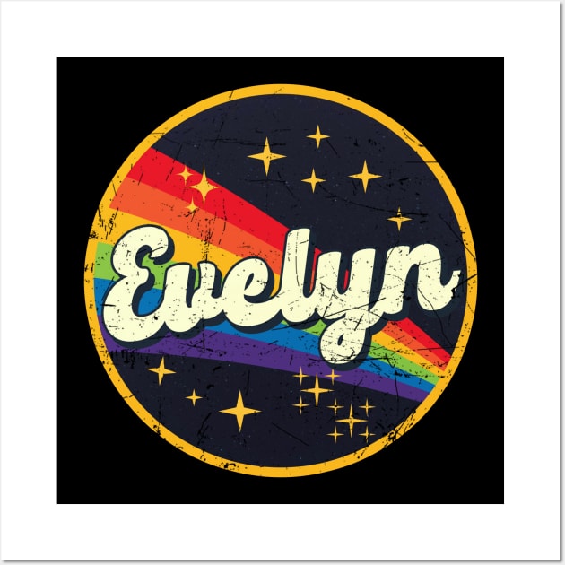 Evelyn // Rainbow In Space Vintage Grunge-Style Wall Art by LMW Art